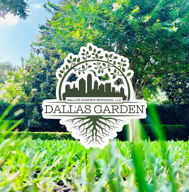 Gardener working on a landscaped yard